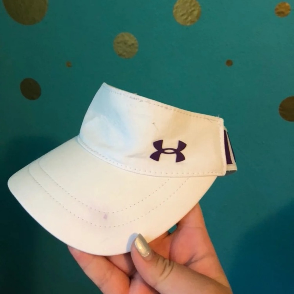 underarmour white and purple hat